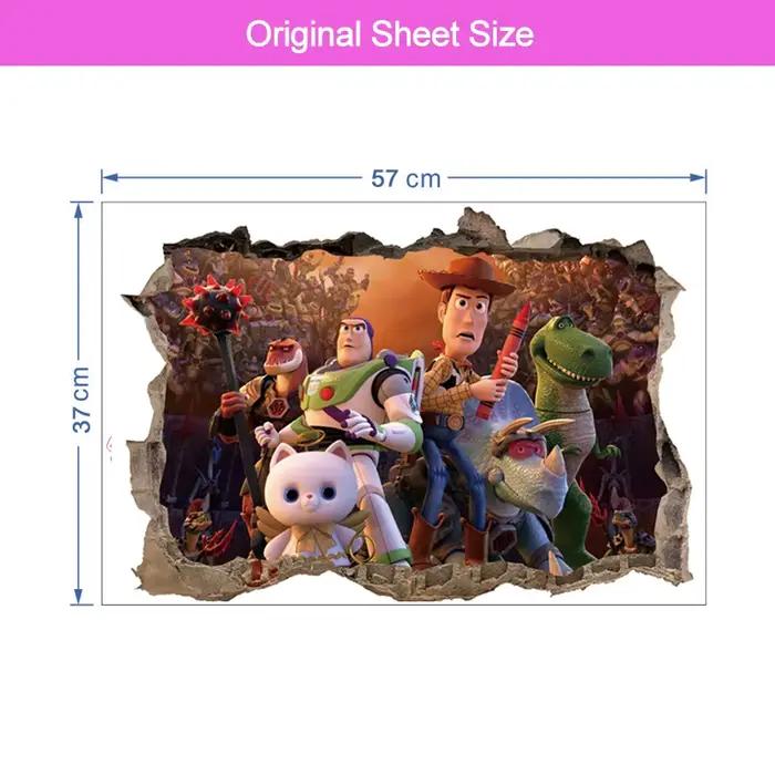 Autocollants muraux de dessin animé Toy Story, pour chambre d'enfants, décoration de la maison, spar