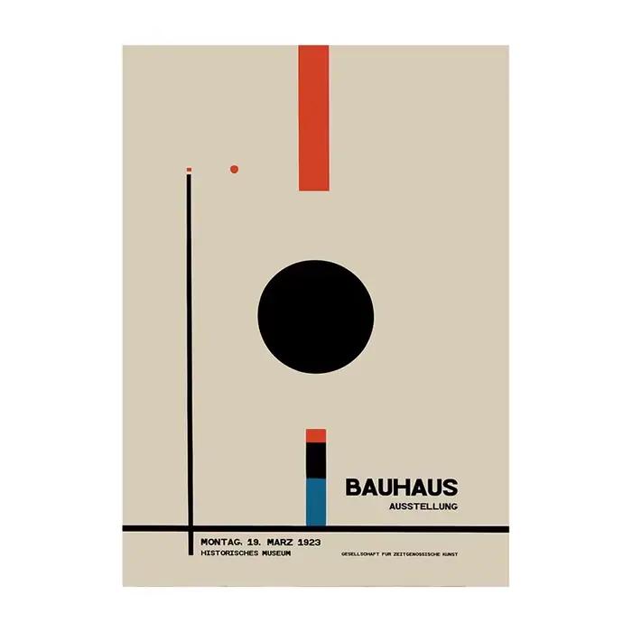 Affiches d'exposition d'art abstrait Bauhaus, peinture sur toile d'art minimaliste imprimée rétro gé