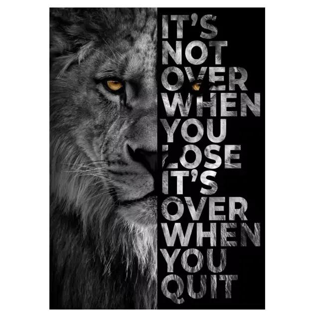 Affiche en toile de Lion de motivation du bureau, décor artistique mural inspirant pour le bureau et