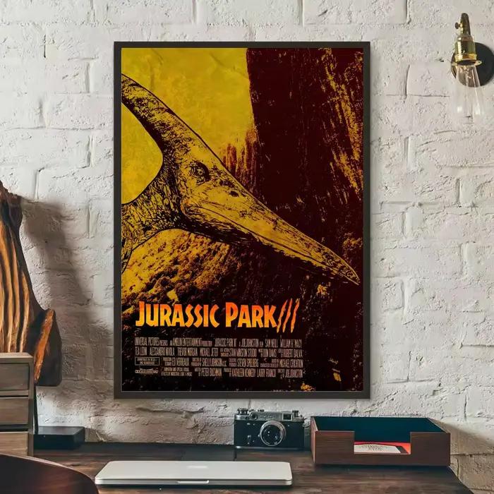 Affiche classique du film J-Jurassic P-Park Cool, autocollant parfait, Art mural auto-adhésif conçu 