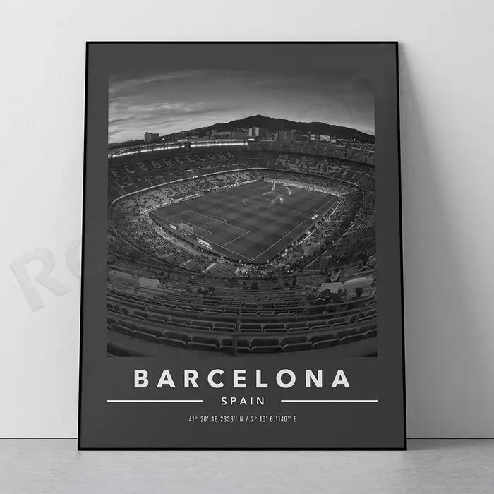 Barcelone City and Coordinates Print, Barcelona Art Print, Barcelona WallArt, Barcelona Travel Print