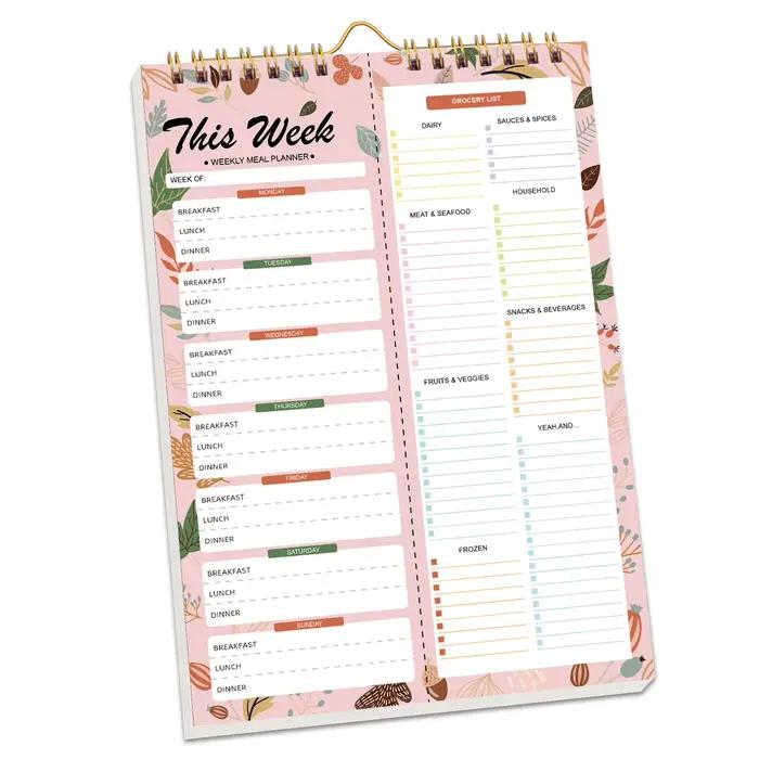 Bloc-notes de planification des repas, liste d'épicerie, bloc-notes, 52 feuilles, planificateur de r