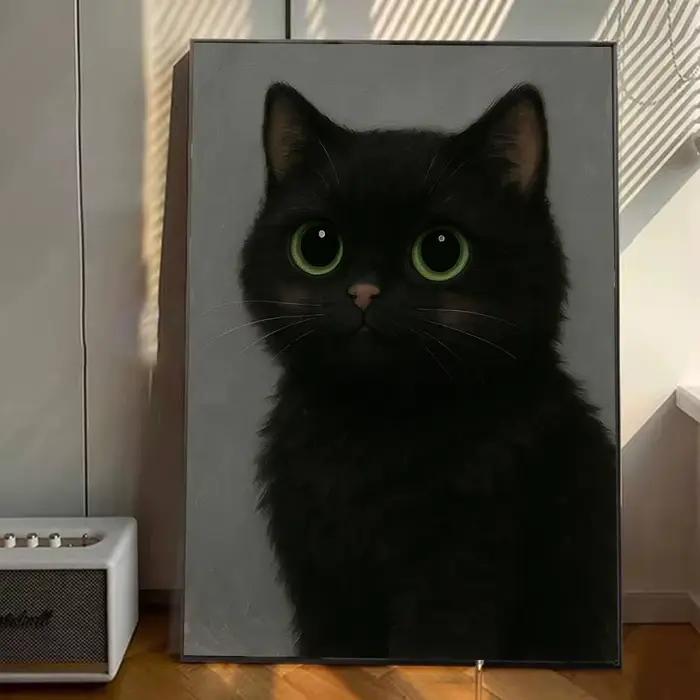 Peinture à l'huile par numéros de chat portant un Turban, décoration murale de maison, décor de salo