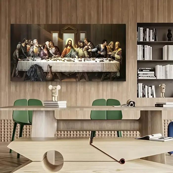 1 peinture à l'huile Vintage The Last Supper, toile imprimée, affiche d'art murale sans cadre pour s