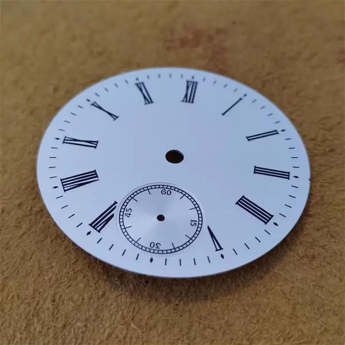 Cadran de montre 37mm avec échelle romaine pour ETA 6498/ST3621, mouvement mécanique à remontage man