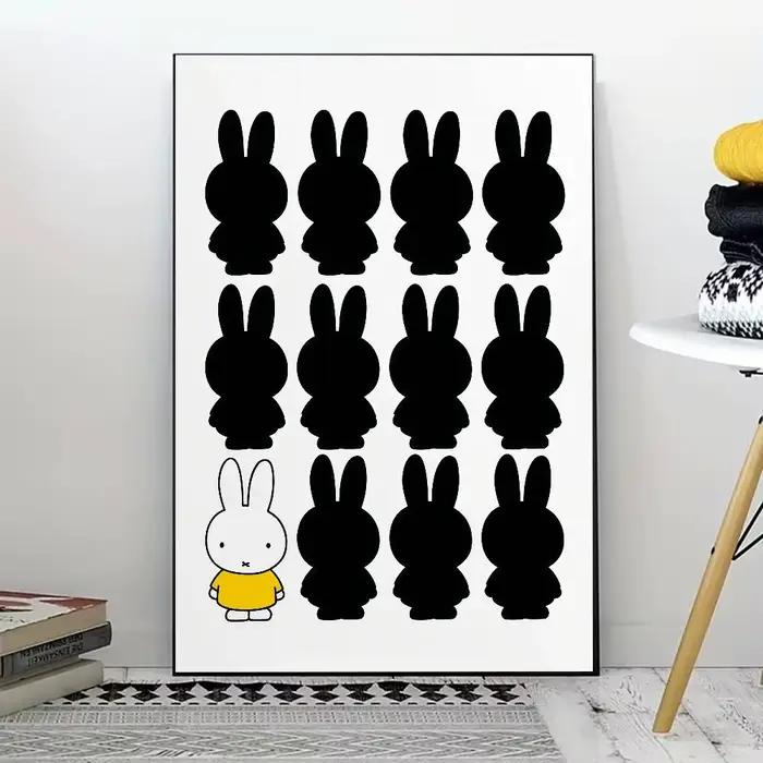 Affiche M-Miffy Kawaii pour la décoration moderne des bureaux à domicile, des chambres, des salons, 