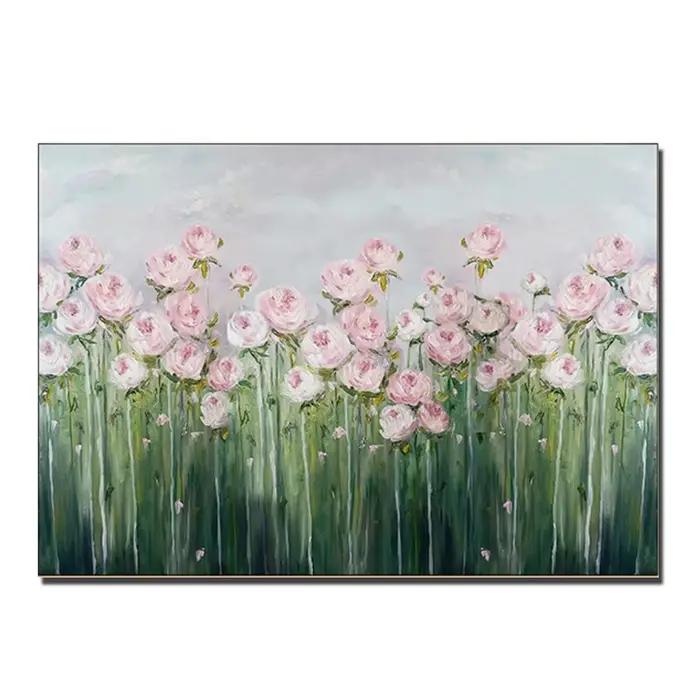Peinture florale, décoration murale, image artistique, peinture sur toile 100% peinte à la main, œuv