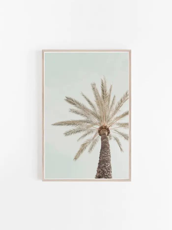 Peinture sur toile pastel botanique moderne, impression de palmiers de plantes tropicales, art mural