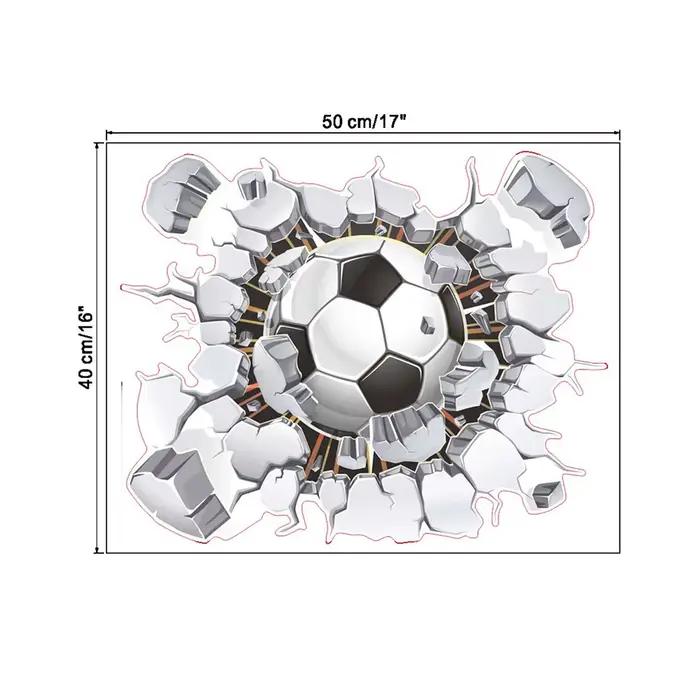 Autocollants muraux de Football muraux cassés créatifs, décor de fond de chambre d'enfants, décorati