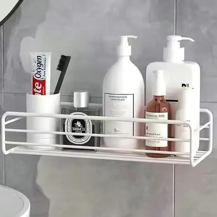 Étagère murale flottante en métal - Rangement multifonctionnel pour salle de bain, cuisine et douche