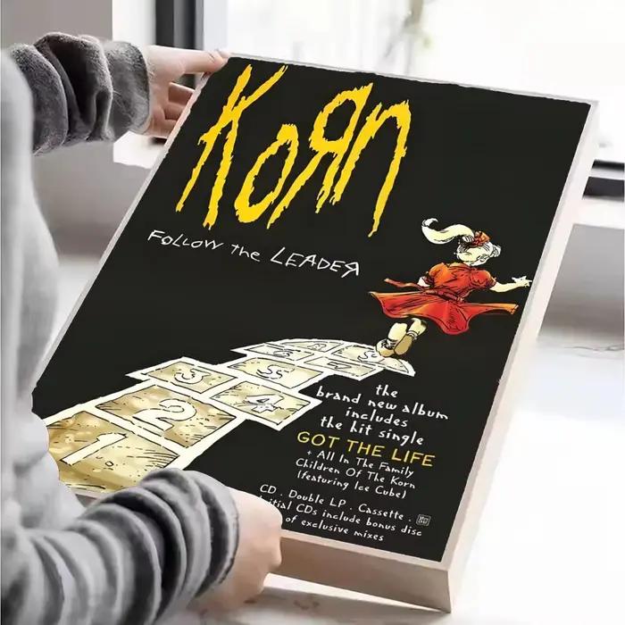 Affiche musicale de groupe de Rock Korn, autocollant artistique auto-adhésif en papier imperméable, 