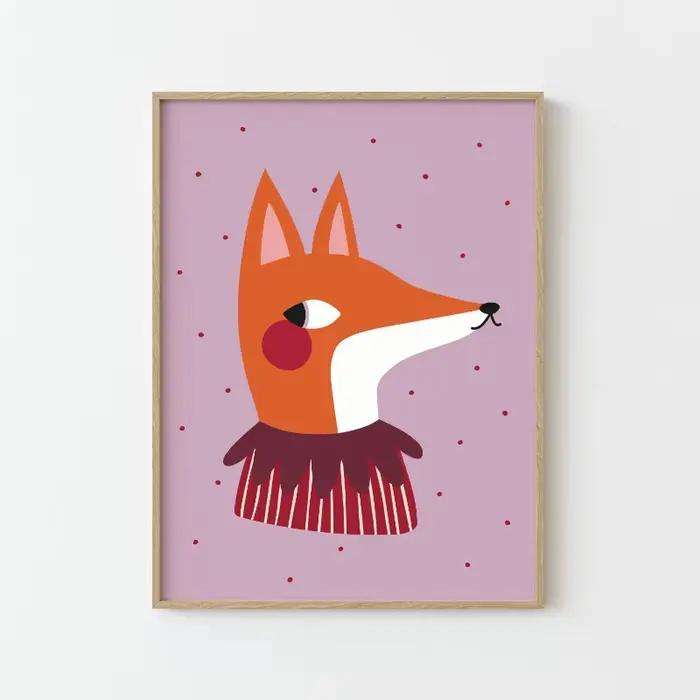 Affiche d'illustration d'animaux mignons de dessin animé, chien, chat, souris, Lion, licorne, peintu