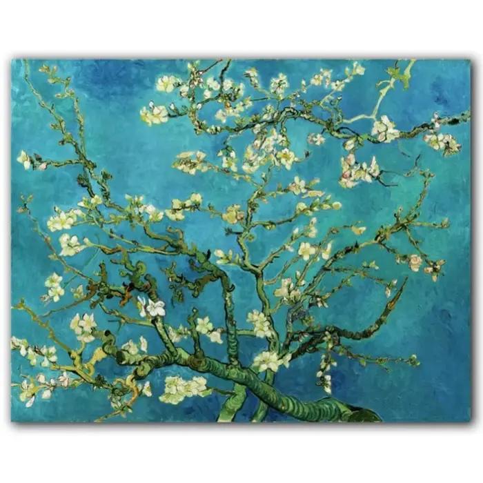 Affiche classique de crâne de Van Gogh avec Cigarette brûlante, ciel étoilé, peinture sur toile HD i