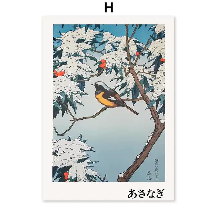 Affiche murale japonaise Hokusai Ohara Koson, affiche murale Vintage pour chambre d'hôtes, bar, café