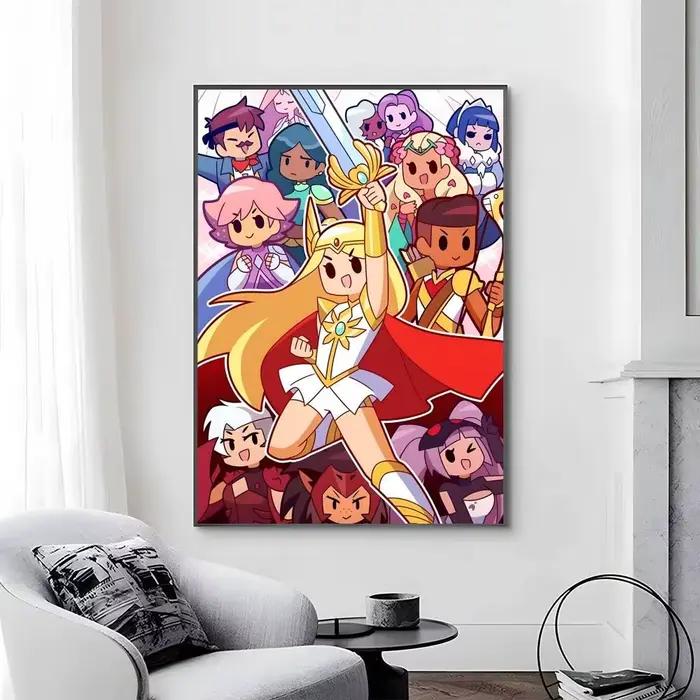 Affiches autocollantes en papier imprimé, Anime She-Ra et les princesses du pouvoir, pour la maison,