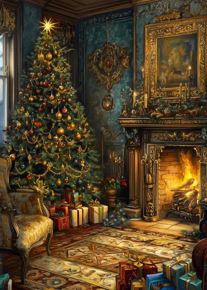 Affiches de scène de noël Vintage, paysage de neige, imprimés de père noël, peinture sur toile, imag