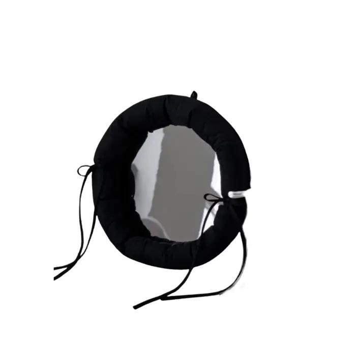 Miroir mural en tissu de coton, couleur unie simple, 1 pièce, design créatif et atypique, accessoire