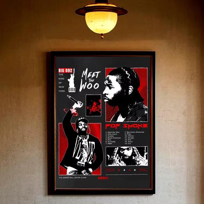 Affiche murale en toile de coton avec peinture calligraphique Singer P-Pop S-Smoke, impression HD, d
