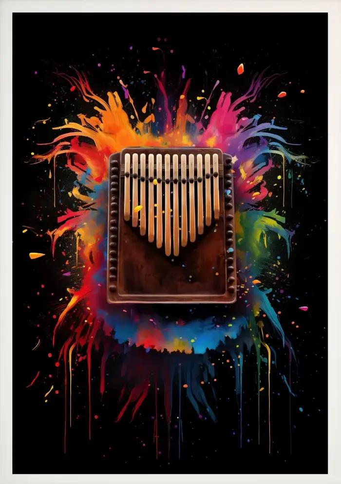 Affiche murale imprimée, Instruments de musique, violon, harpe, Saxophone, ukulélé, images d'art, pe
