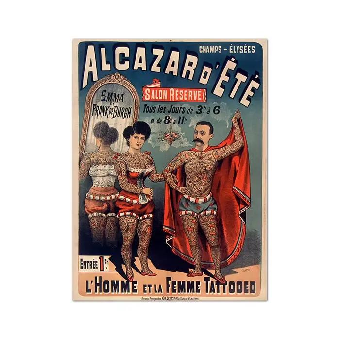 Affiche de spectacle latéral de cirque Vintage, peinture sur toile, spectacle de freak Antique, impr