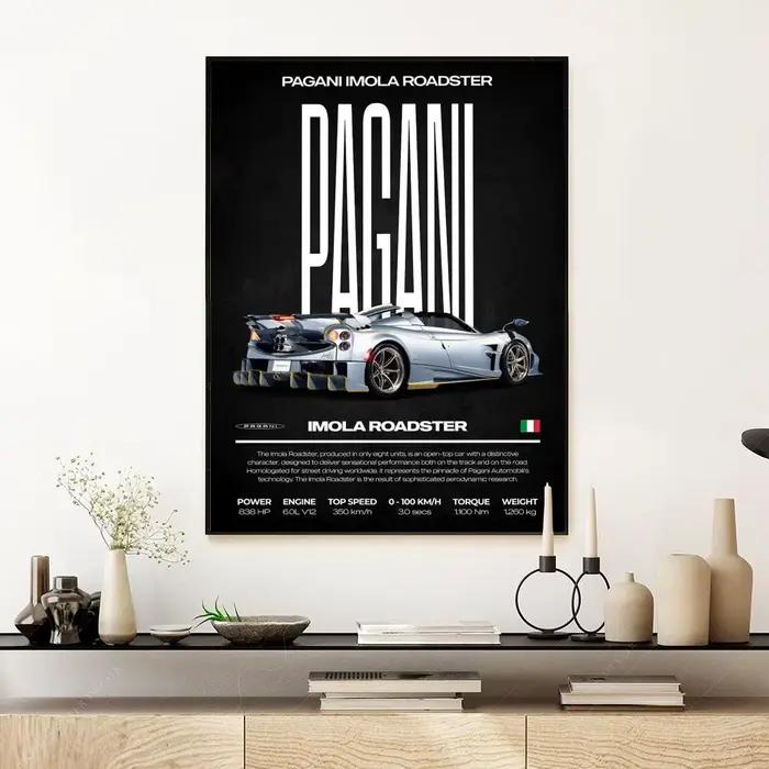 Affiche Super Car P-Pagani, affiche d'art mural esthétique moderne, articles de décoration de chambr