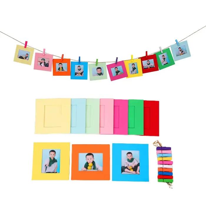 Cadres Photo créatifs en papier, fournitures de décoration murale Simple et coloré de 3 pouces, Albu