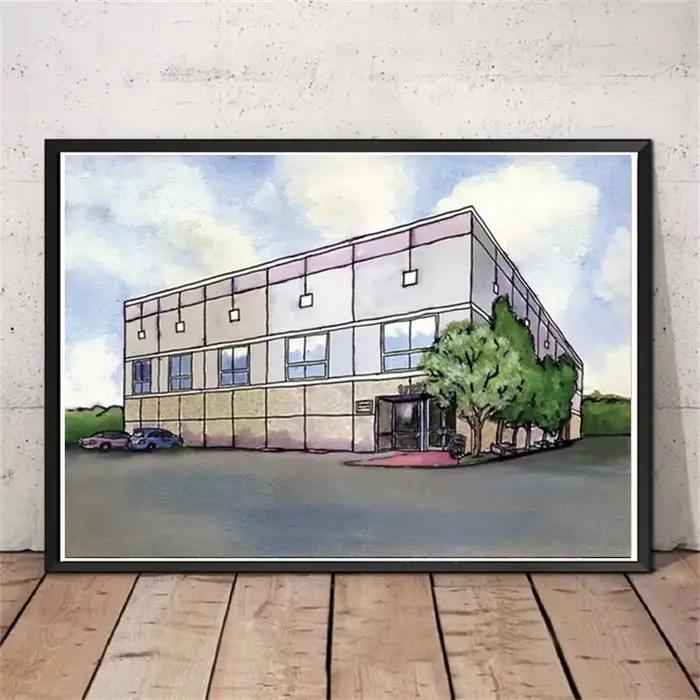 Affiche imprimée d'art moderne du bureau Pam Beesly, aquarelle Dunder Mifflin, émission de télévisio