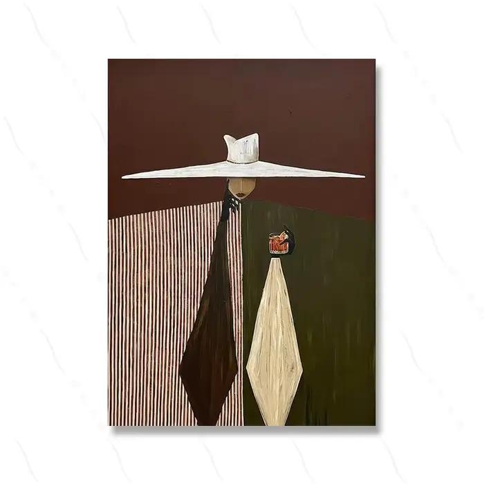 Impression d'art de portrait de femme moderniste, peinture sur toile abstraite surréaliste Giclée, d