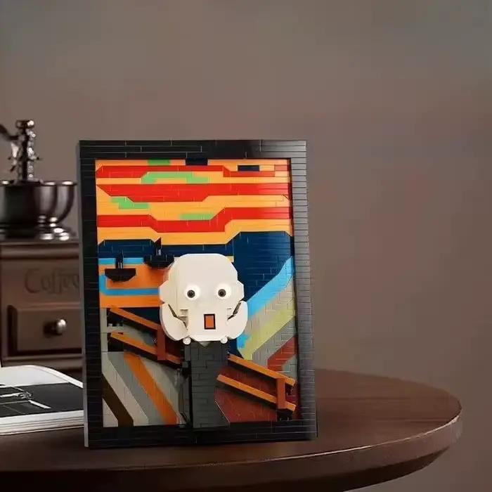 Peinture à l'huile 3D d'art célèbre, bloc de construction de photos, artisanat d'art, Style populair