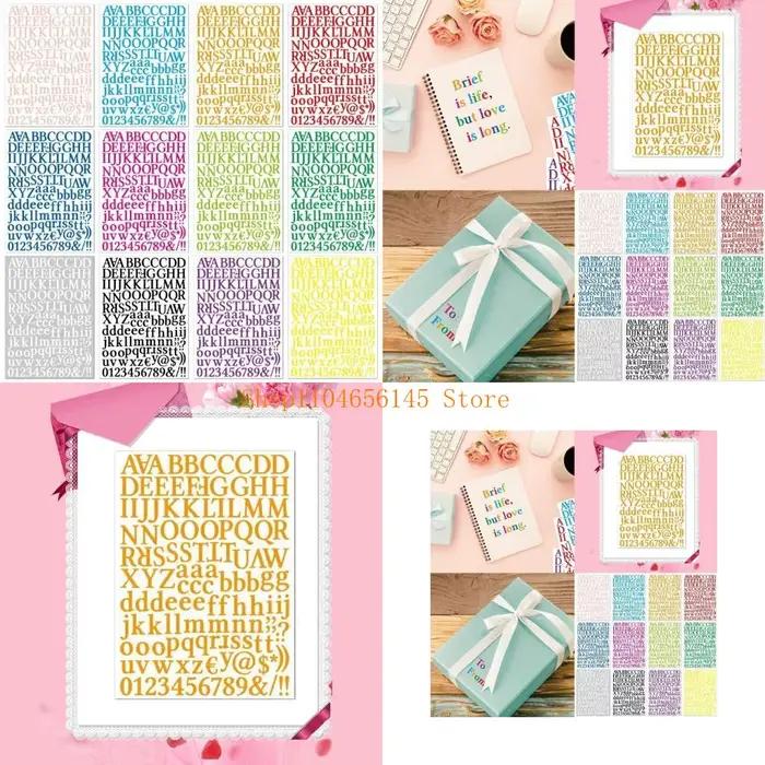 5ASD 12 feuilles lettres multicolaires Autocollant pour le scrapbooking Decors Letter Sticker, Auto 