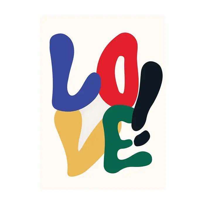 Affiches d'art tendance, peinture sur toile Love Is Love, typographie audacieuse imprimée, désir, im