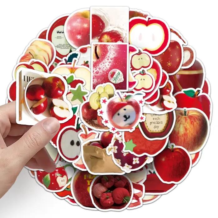 10/30/50PCS Autocollants décoratifs créatifs et amusants style INS, motif fruits et pommes, petite f