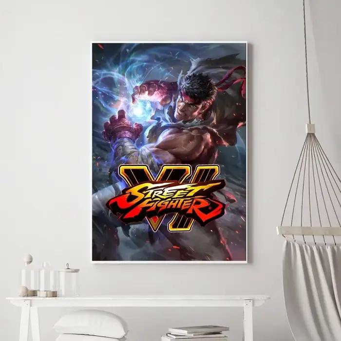 Affiche de jeu S-Street Fighter Nintendo, impressions vintage, art de la maison, peinture sur toile,