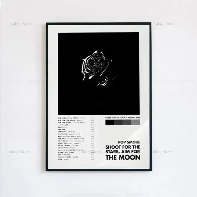 Affiche Pop imprimée de fumée, rencontrer le tir Woo, objectif de lune, Album de musique, peinture s