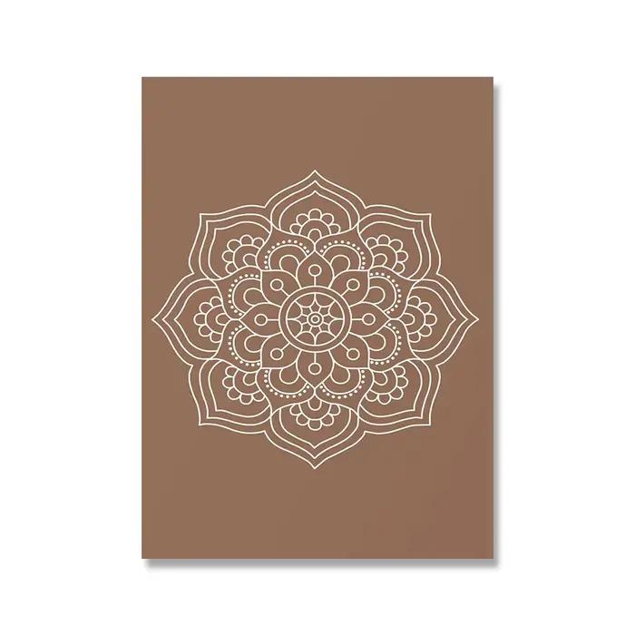 Impression sur toile abstraite Mandala Bouddha Lotus style Boho, affiche décorative Zen pour salon e