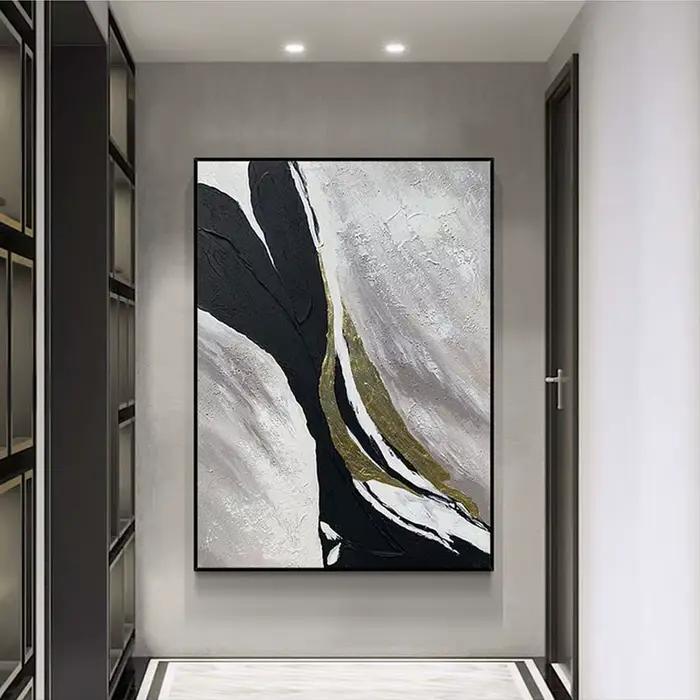 Toile murale décorative d'art abstrait, peinture à l'huile personnalisable faite à la main, pour sal