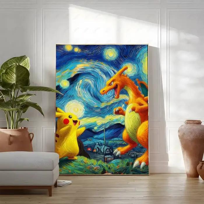 Poster d'anime Pokemon Palkia, toile HD, impression imperméable, peinture murale, décoration de cham