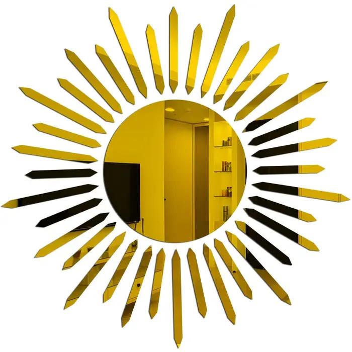 Autocollant de miroir mural 3d, miroirs décoratifs, autocollant adhésif mural, fleur de soleil, déco