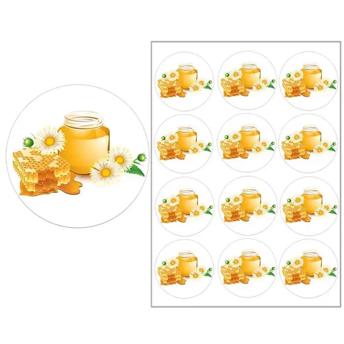 Autocollants de couverture de Pot de miel de 1.8 pouces, étiquettes autocollantes rondes de miel dou