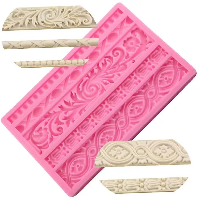 Moules Baroques en Silicone pour Bordure de Gâteaux, Cadre, Outils de Décoration pour Bonbons, Choco