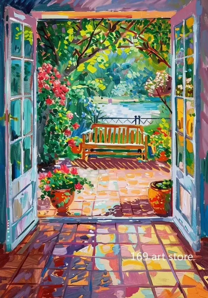 Fenêtre ouverte vue côtière Henri Matisse Style mer Orange arbre Art affiche toile peinture impressi