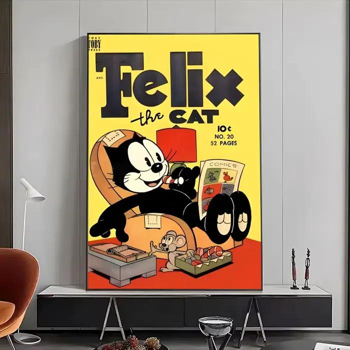 Affiche de dessin animé Felix le chat, affiches haute définition, art mural pour le salon et la déco