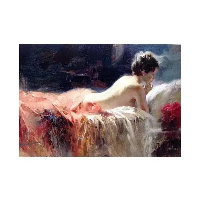 Affiche Vintage de Femmes Nues Hylas et les Nymphes de l'Eau par Henrietta Rae, Toile d'Art Imprimée