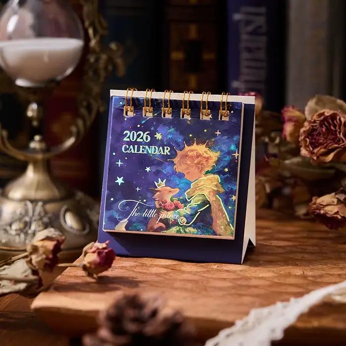 Mini calendrier de bureau bronzant série Prince, Portable, ornements de bureau, Plan d'enregistremen