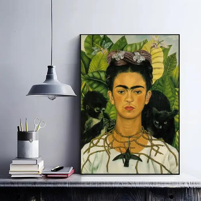 Affiche artistique de la peintre Frida Kahlo, art rétro, décoration pour restaurant et bar