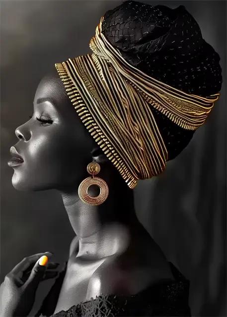 Femme africaine fleur toile impression affiches HD mur Art toile peinture noir femme Art mode maison