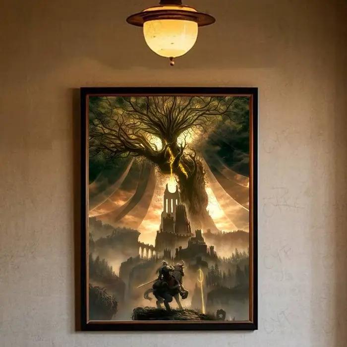 Affiche d'anneau de jeu e-oldens, peinture artistique murale pour décoration de chambre à coucher, t