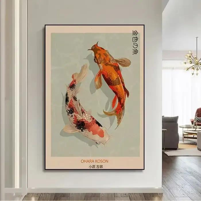 Hokusai Ohara Koson affiche d'art japonais Vintage chambre d'amis maison Bar café décoration décorat