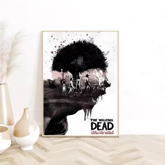 C-Classic Games T-The Walking D-Dead Second Poster autocollant artistique auto-adhésif en papier imp