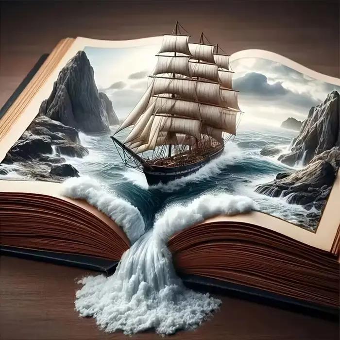Peinture à l'huile par numéros, le voilier, peinture sur toile à numéros DIY, images par numéros, dé